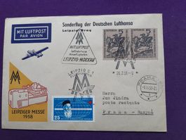 Sonderflug   Deutschen Lufthans  LEIPZIG nach PRAHA 28.2.58