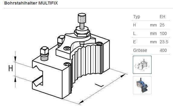 MULTIFIX Drehstahlhalter Typ: EH 25 100 Bohrstahlhalter | Kaufen auf ...