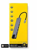USB-C Hub 8-en-1  HDMI 4K, USB 3.0, RJ45, SD/TF, PD 87W