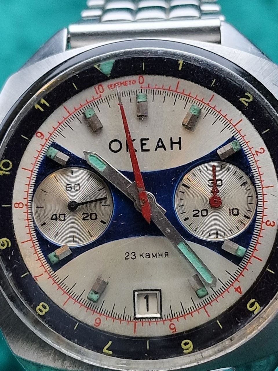 Orologi: Chronograph 1M.TSCH.Z "OCEAN" Sovjetische Marine aus 1970-ge – Usato da Bassersdorf venduto da antik_leo 1