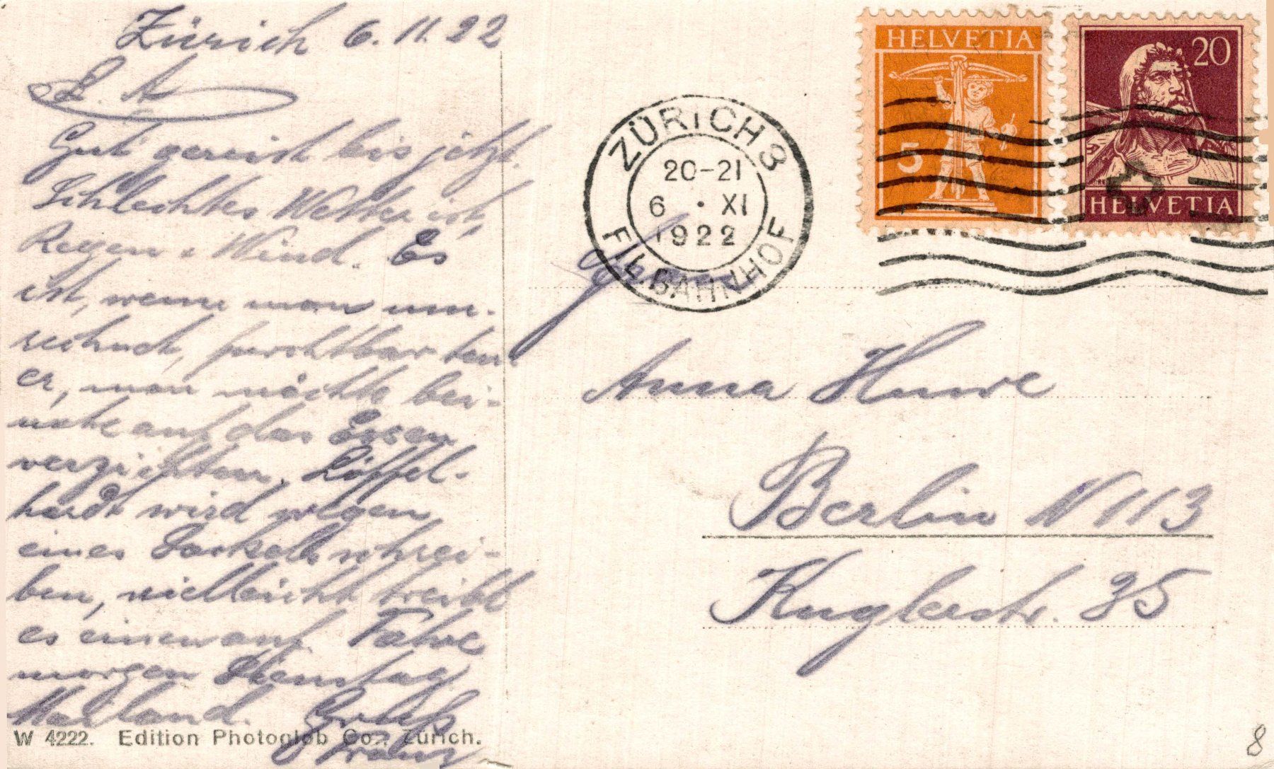 Cartoline postali: Zürich und die Alpen – Usato da Bronschhofen venduto da Astore 1