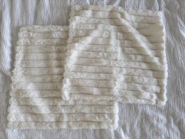 Kissenhüllen Set 2x weiss beige kuschelig teddy