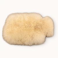 Wärmflasche mit Alpacafell Bezug beige neuwertiger Zustand