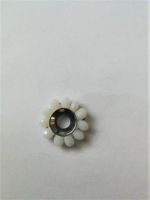Metall Rondelle Glas weiss 16mm
