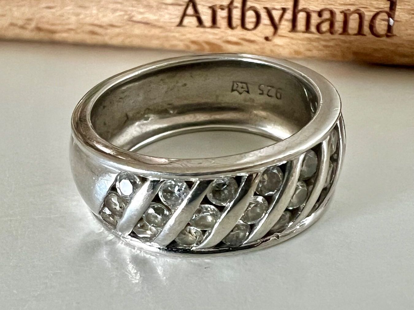 Anelli: Markanter Silberring 925 mit funkelndem Flechtwerk  Gr. 57 – Usato da Ruswil venduto da artbyhand 5