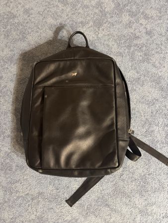 Braun Buffel Rucksack schwarz Leder gebraucht