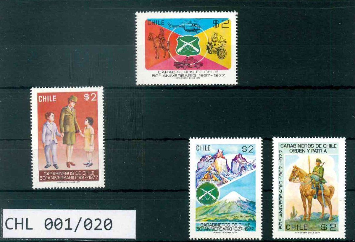 Tutti i francobolli: CHILE 4 BRIEFMARKEN POLIZEI – Nuovo (secondo la descrizione) da Marly venduto da Stampfinder