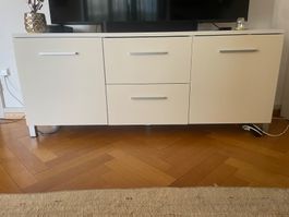 Weisses Sideboard mit 2 Türen & 2 Schubladen