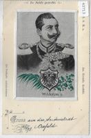 Wilhelm II. - Karte in Seide gewebt - Seidenkarte