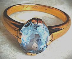 antiker Aquamarinring  Aquamarin Goldring 750ct 18k von 1918