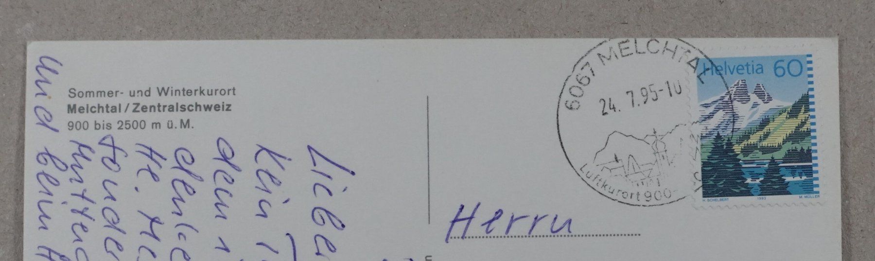 Cartes postales: Melchtal, 1995 – D'occasion à Lenzburg par fh1 1