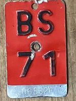 BS 71 - VELONUMMER - FAHRRADSCHILD - PLAQUE DE VELO - BS 71