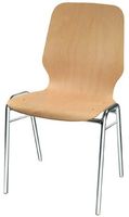 Stuhl AIROLO für Saalbestuhlung Buchenschale + Stahl chrom.