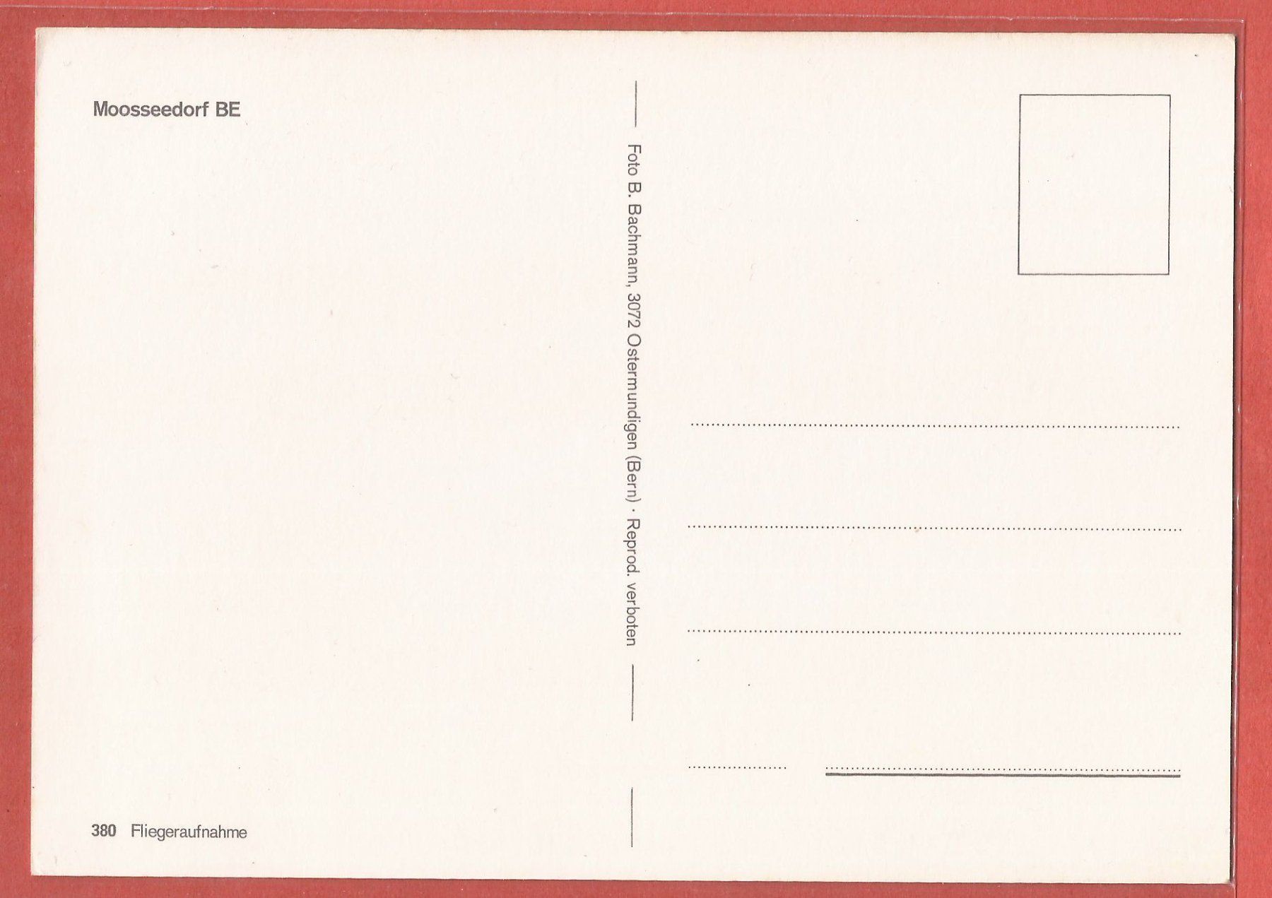 Cartoline postali: Moosseedorf - Flugaufnahme ca. 1975 – Usato da Fislisbach venduto da Porano 1