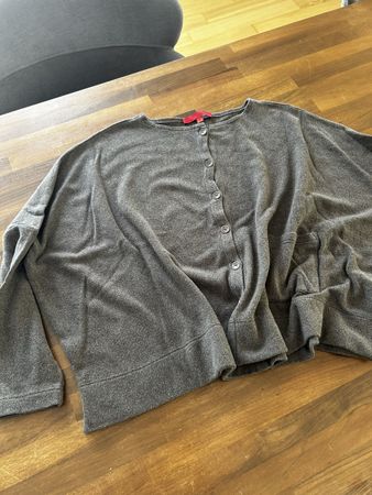 Original VETONO Oversize Strickjacke Taupe/Anthrazit Gr. 0 