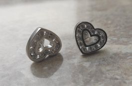 Herzförmiger Ohrstecker Silber 925