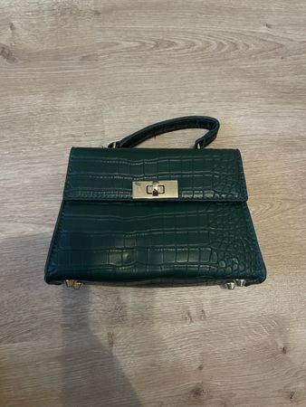 Handtasche, Grün Kroko Optik, Mini Bag!