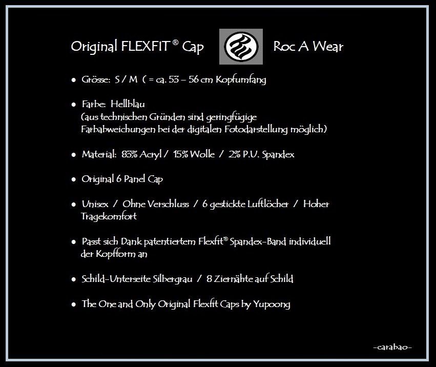 Hüte, Mützen & Caps: Original FLEXFIT® Cap / ROC A WEAR / S/M – Neu (gemäss Beschreibung) aus Winterthur von -carabao- 6