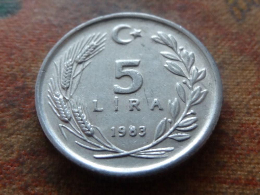 Tutti le monete: TURQUIE  5  Lira  1983 – Usato da Romanel-sur-Lausanne venduto da Swift13 1