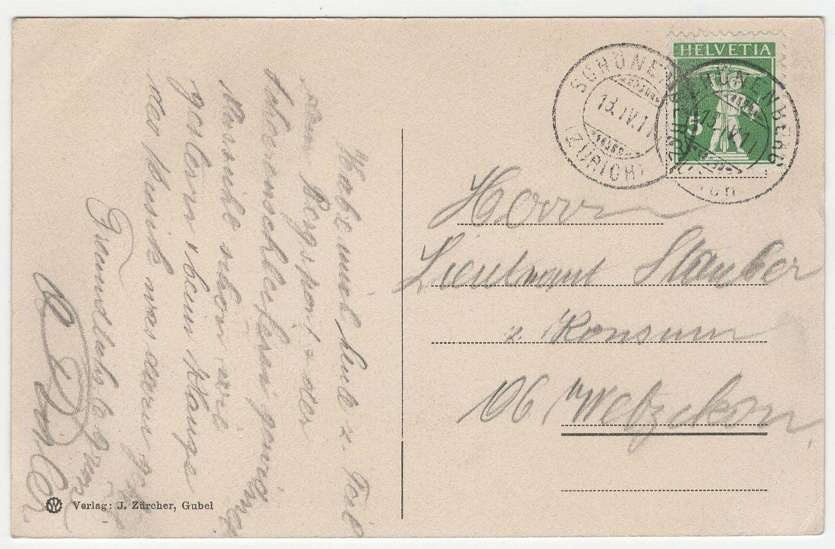 Cartoline postali: Gruss vom Gubel – Usato da Winterthur venduto da Wintiwest 1