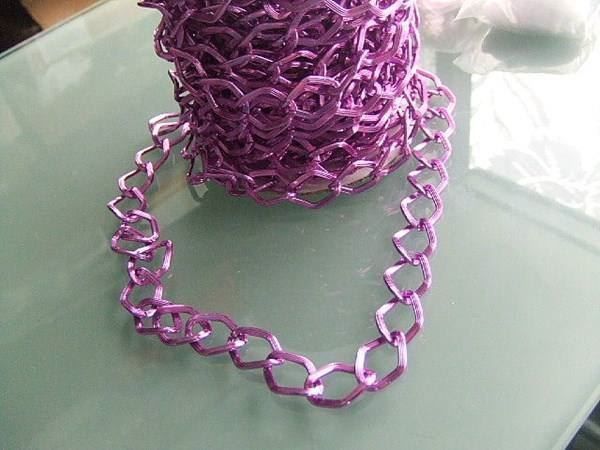 Ketten: Kette Meterware 13x12mm rosa-lila je10cm – Neu (gemäss Beschreibung) aus Alpnachstad von perlengaby 2