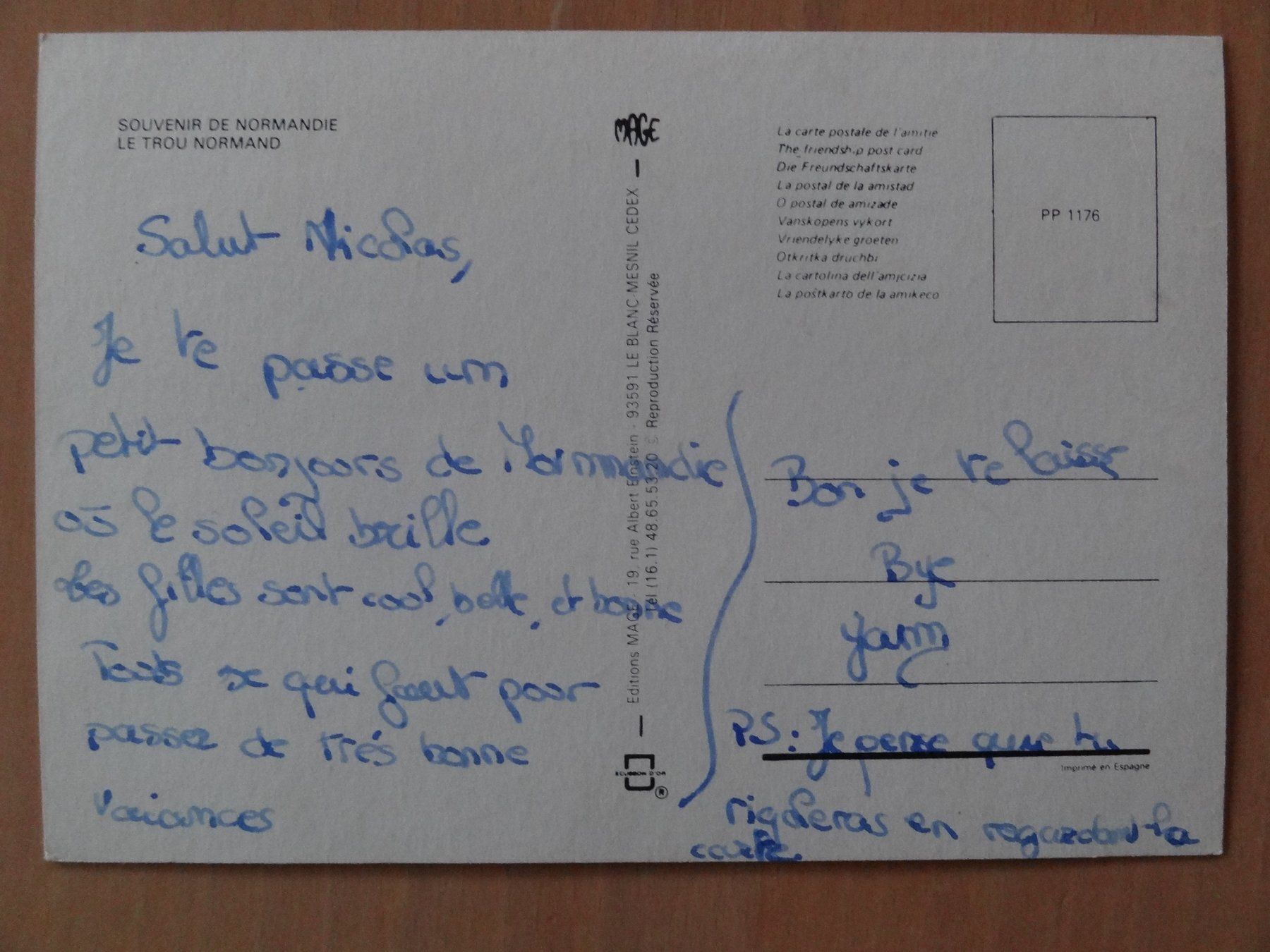 Cartoline postali: Erotik - AK -  - LE TROU NORMAND – Usato da St Léonard venduto da Riglin 1