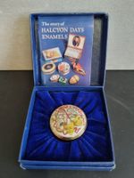 Halcyon Days Emaille Dose mit Box, Handbemalt, England