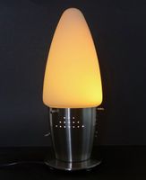 Tischlampe Space Age, Metall und Glas, 40 cm