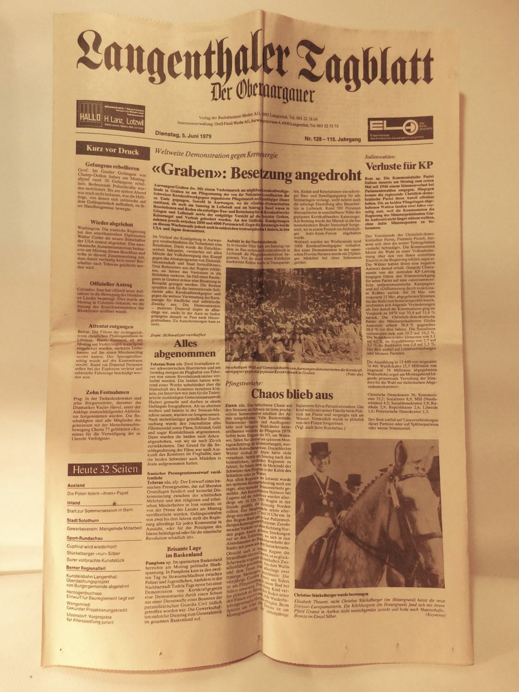 Riviste & Magazine: Zeitung Langenthaler Tagblatt 1979er – Usato da Emmenbrücke venduto da Neverlaand-22