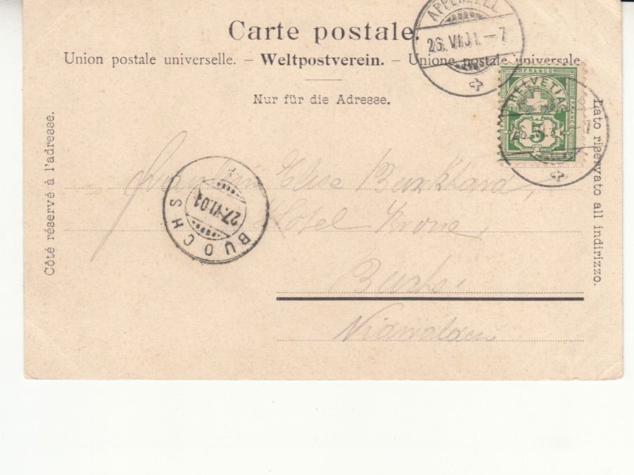 Cartoline postali: Wildkirchli 1901 – Usato da Bürglen TG venduto da StampGraf 1