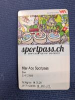 Sportpass Winti, 10er Abo Erwachsene gebraucht, 6 noch drauf