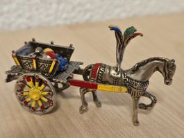 Zinn Miniatur sizilianischer Pferdewagen