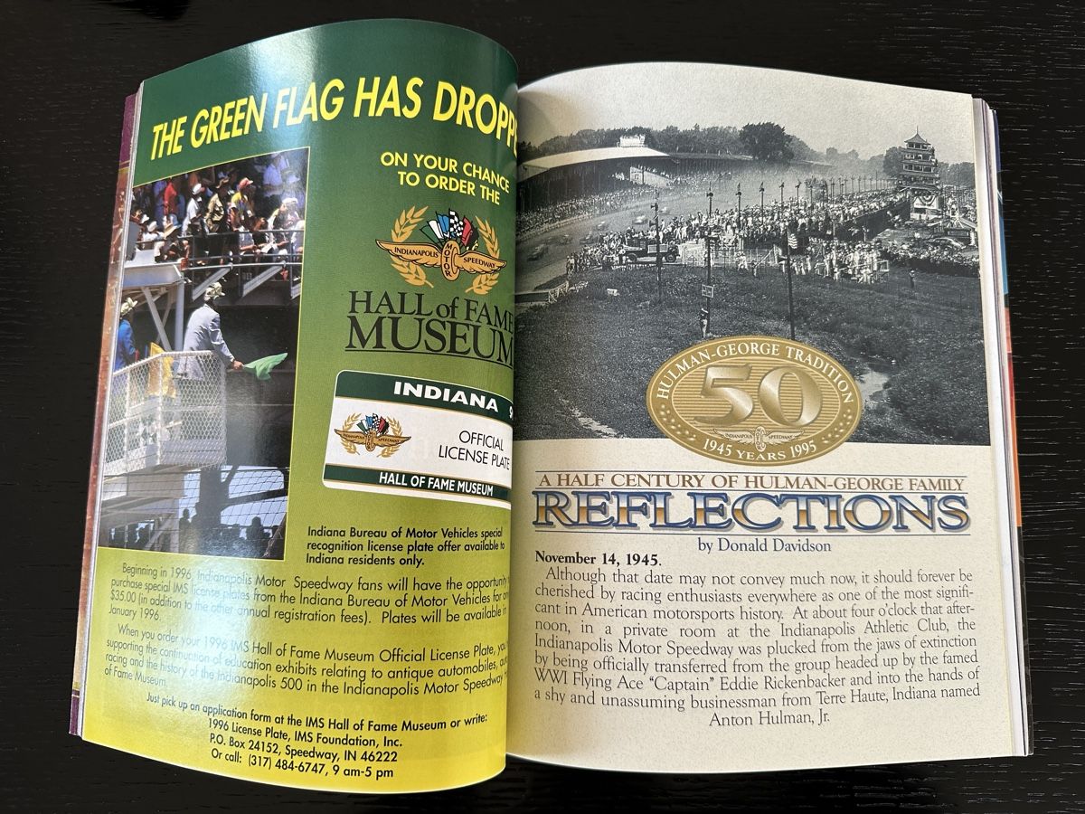 Sammelbilder & Trading cards: Program der 79. Austragung der Indy 500, 1995. – Gebraucht aus Bern von 3636-agb 1