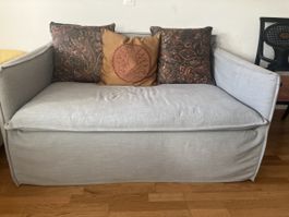 Canapé lit convertible gris avec matelas