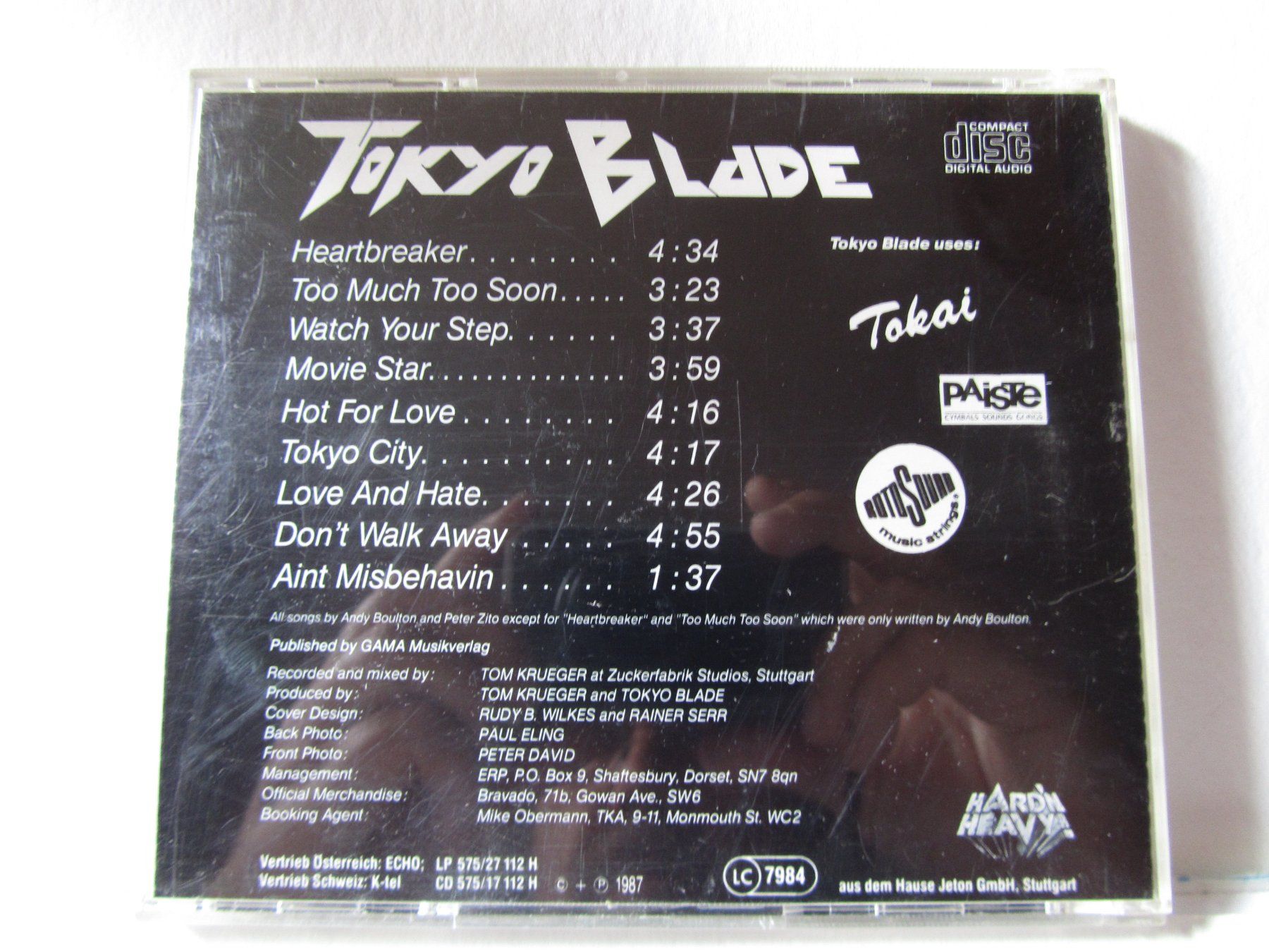 CD: Andy Boulton's Tokyo Blade, Ain't misbehavin', CD, 1987 – Usato da Weiningen ZH venduto da dietsch57 1
