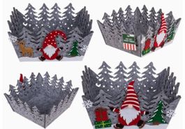 Filz-Geschenkkörbchen, Wichtel, 21,5 x 11,5 cm,Weihnachten