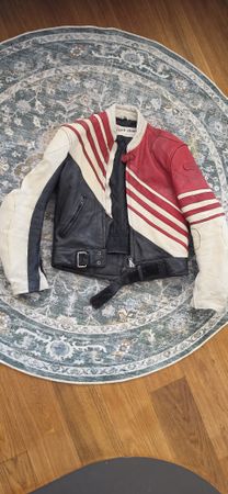 Pro Sports Lederjacke, rot/weiss/schwarz, Top Zustand!