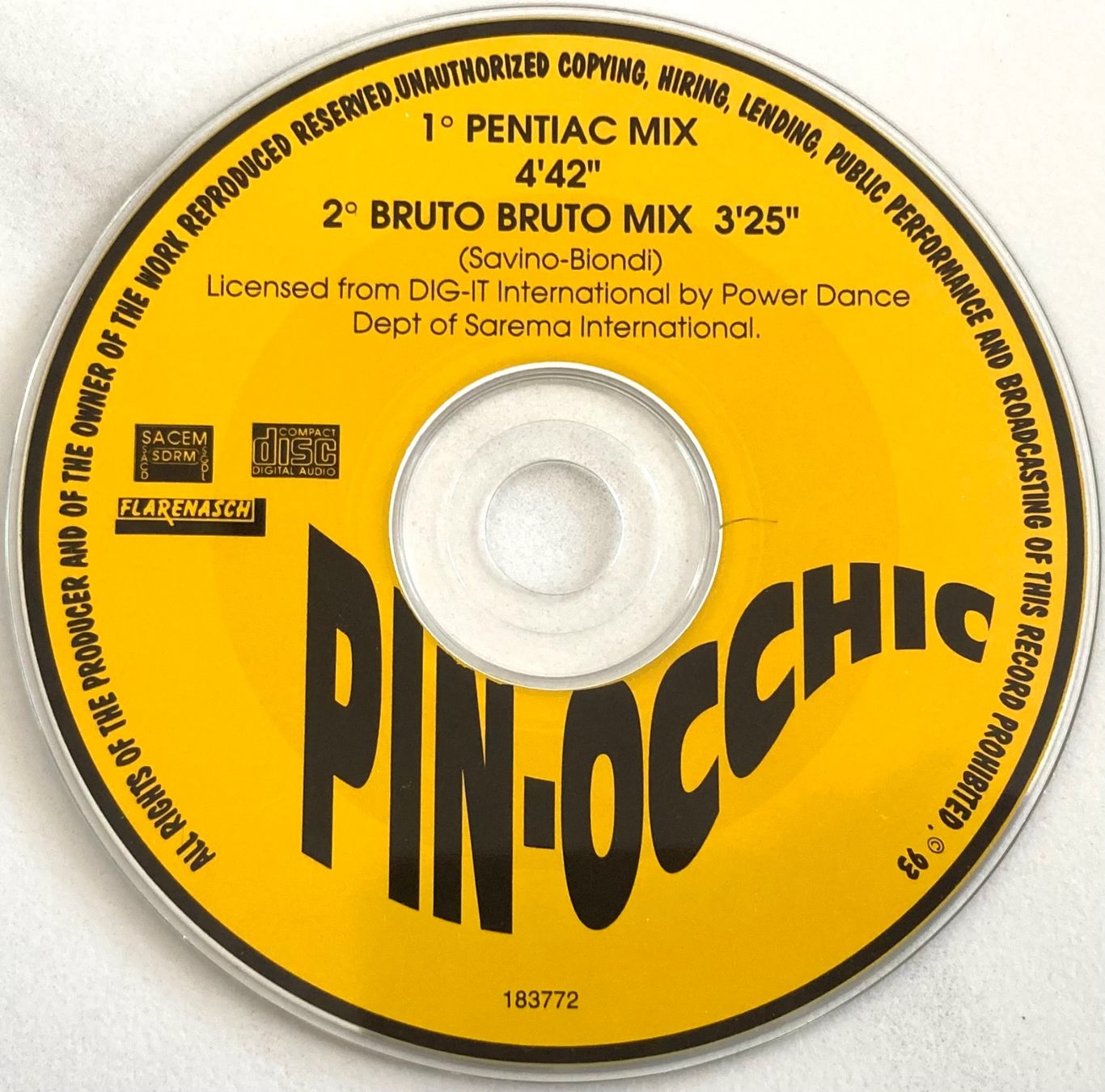 CDs: PIN-OCCHIO - PINOCCHIO VAI !! – D'occasion à Poliez-Pittet par Newtown-Records 2