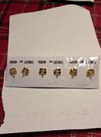 Set of 3 Pairs Fashion Stud Earrings Gold Tone New