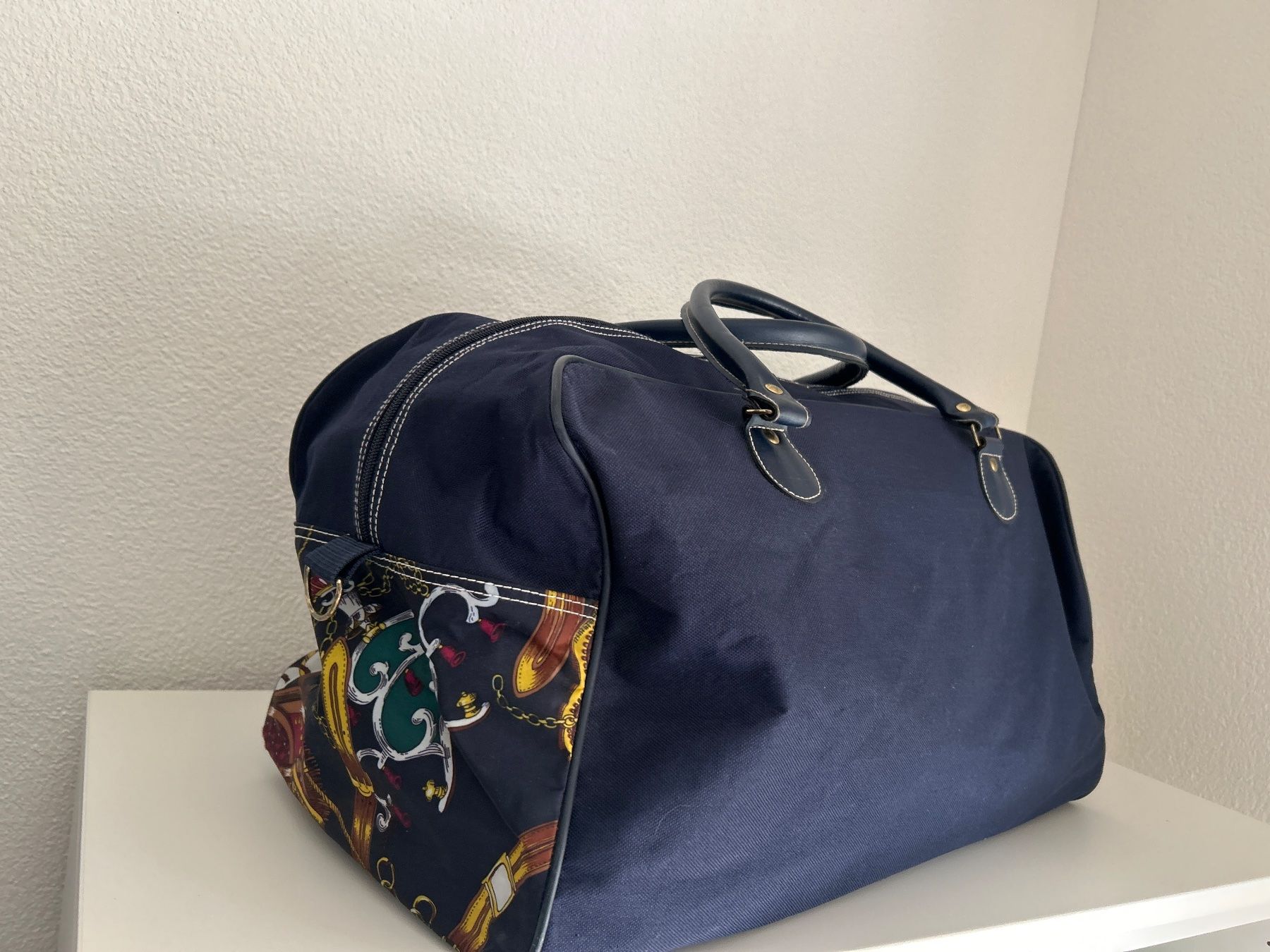 Borse da donna: Reisetaschen Set Dunkelblau mit Muster – Usato da Brunnen venduto da Nala2929 4