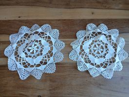 Vintage Crochet Doilies - Set of 2 - Handmade, Elegant