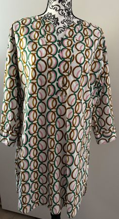 TUNIKA-Kleid CALIBAN-  RETRO Muster 60 er Jahre- ital.46