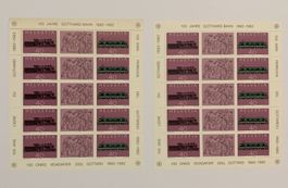Helvetia 1982 / 100 Jahre Gotthardbahn 2 Kleinbogen **