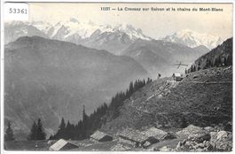 La Creusaz sur Salvan et la chaine du Mont-Blanc