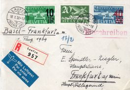 LUFTPOST VON LAUFEN NACH FRANKFURT AM MAIN 1939 - H125