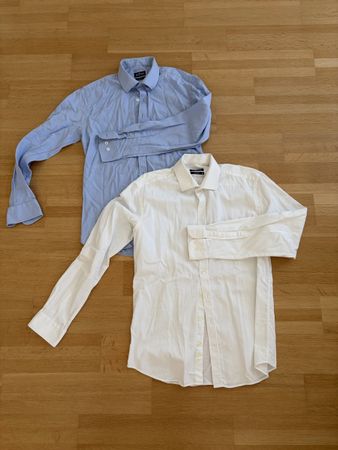 2 Herrenhemden Cafe Coton blau weiss Grösse 40 gebraucht