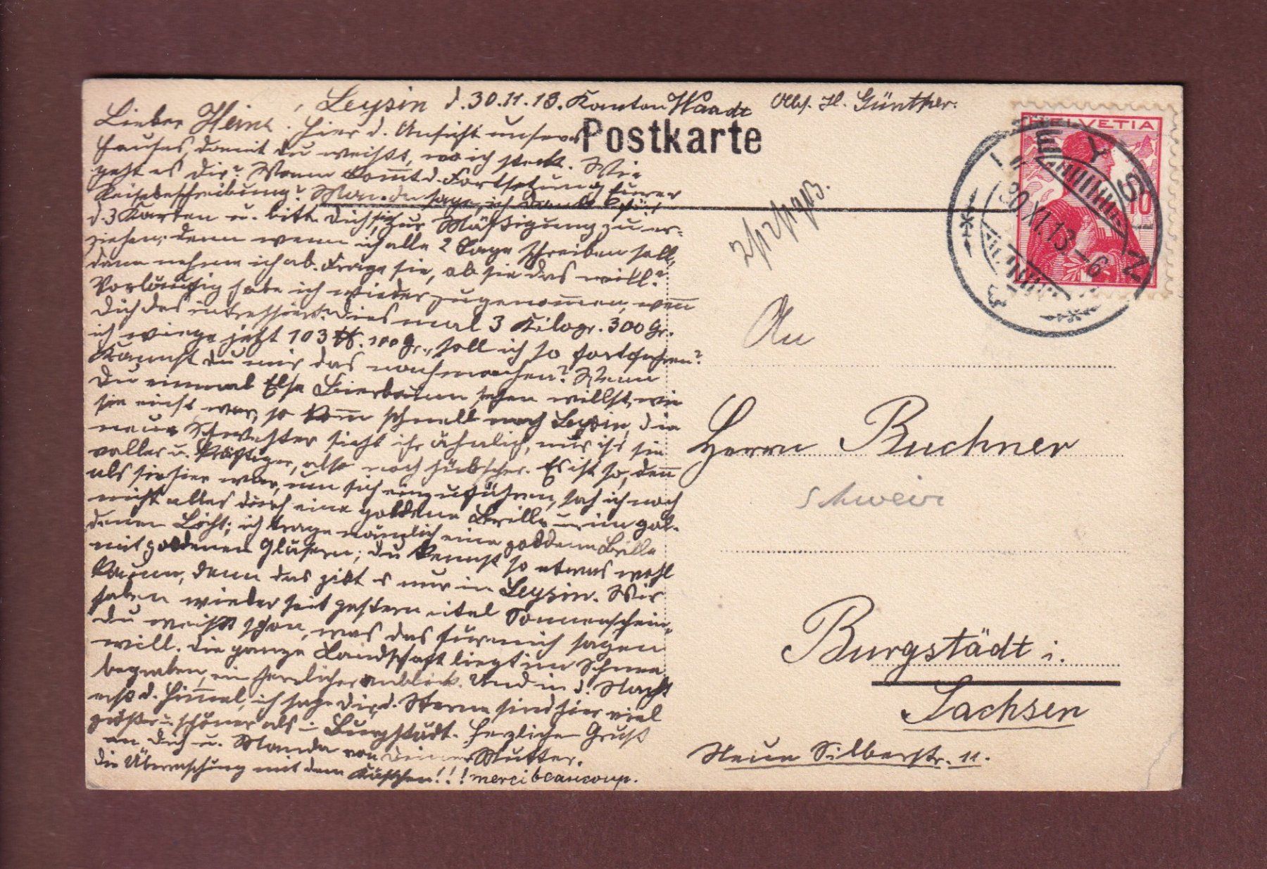Cartoline postali: Photo - LEYSIN - 1913 – Usato da Pully venduto da nicecards-shop 1