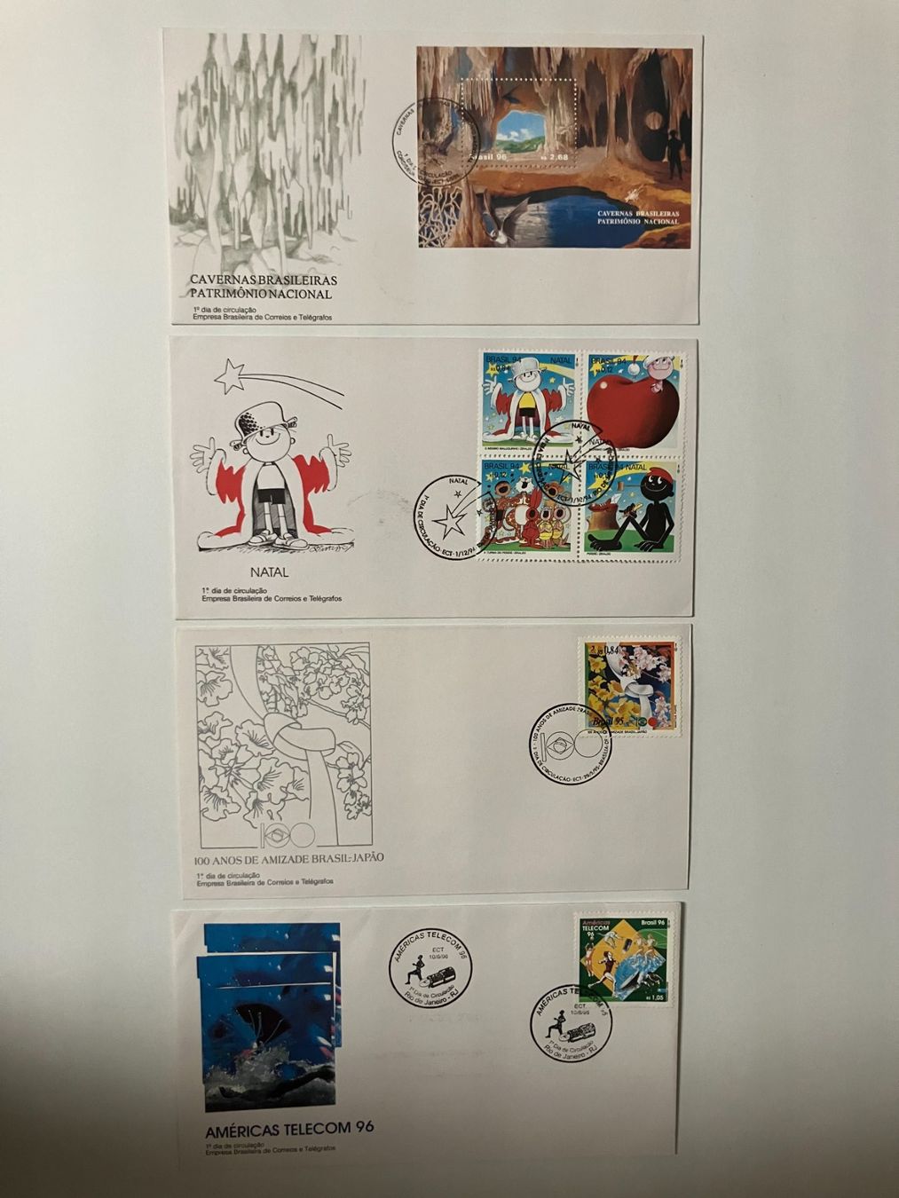 Alle Briefmarken: Brasilien 1994/96, 19 vers. FDC's – Gebraucht aus Würenlos von Eulenpostuhu 4