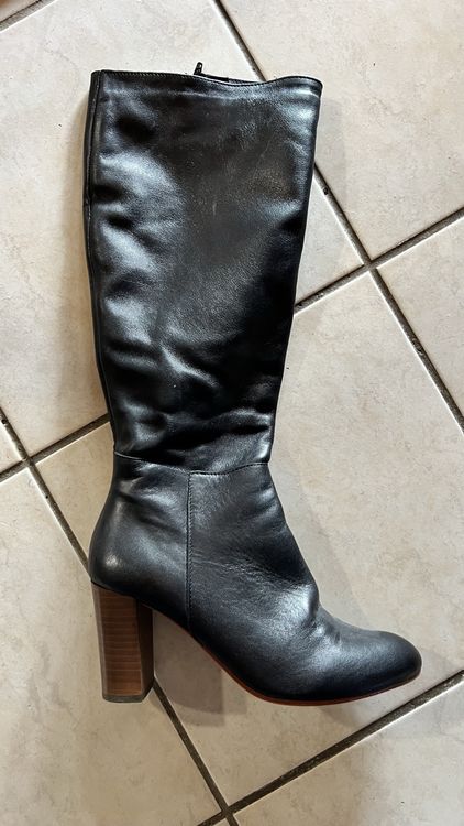 Lederstiefel echt Leder Gr. 38 schwarz 1