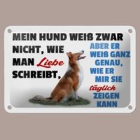 🔥 LIEBE ZEIGEN Hunde Blechschild 💙 12x18cm OVP 🔥
